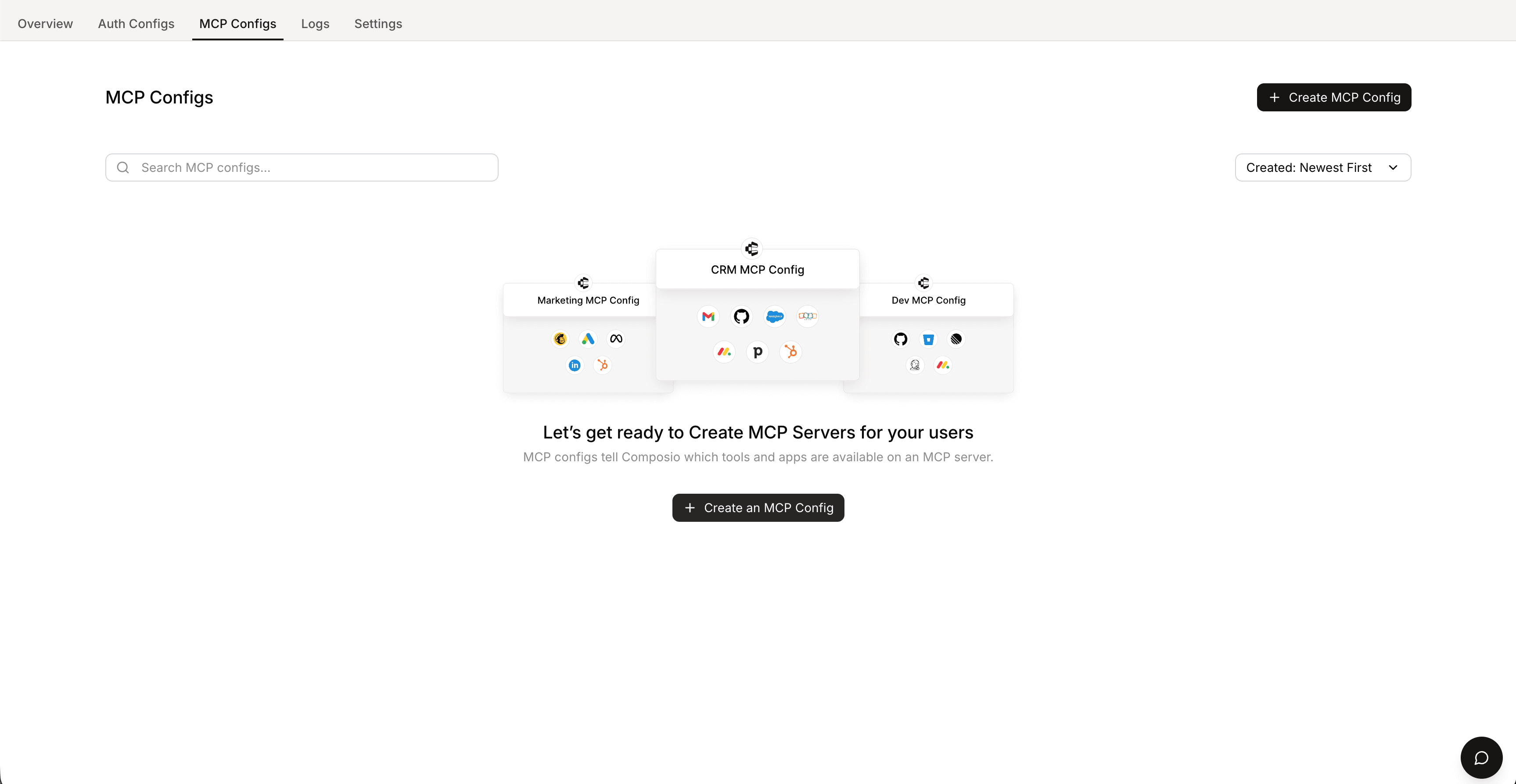 Composio MCP Configs